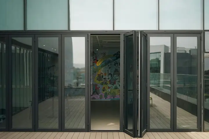 Bi-fold doors opening onto a garden