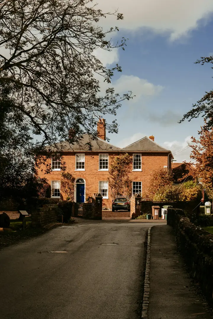 Georgian red brick houses on an English street