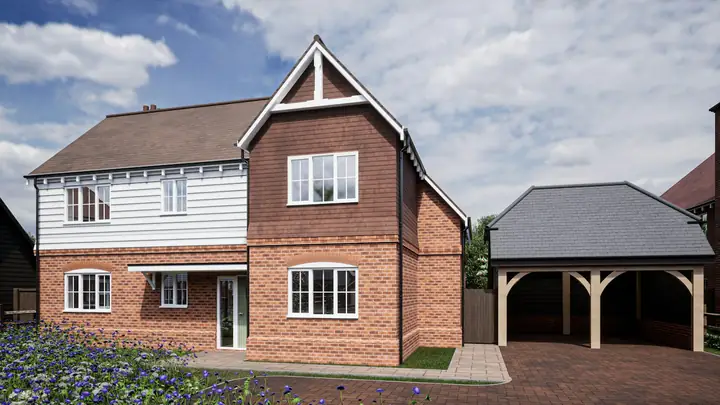 New-build brick and weatherboard house